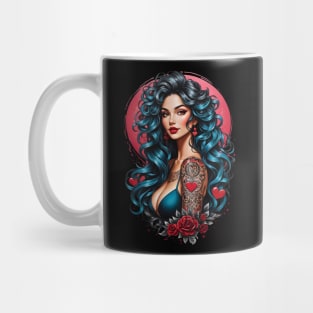 Beautiful Latina chola tattoo art retro vintage boho design Mug